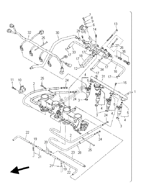 Toutes les pièces pour le Admission 2 du Yamaha FZ6 SS Fazer 600 2006