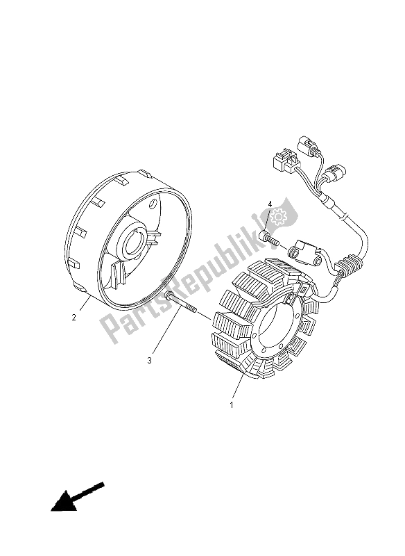 All parts for the Generator of the Yamaha YXR 700F 2012