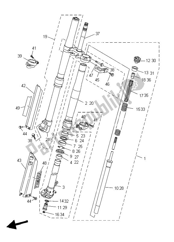 Tutte le parti per il Forcella Anteriore del Yamaha YZ 250 2004