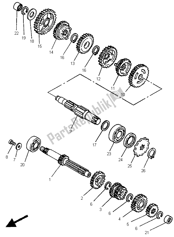 Toutes les pièces pour le Transmission du Yamaha YZ 80 LC 1995