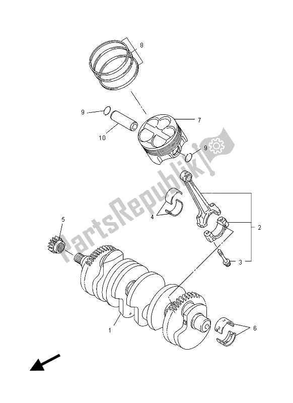 All parts for the Crankshaft & Piston of the Yamaha FZ1 S 1000 2012