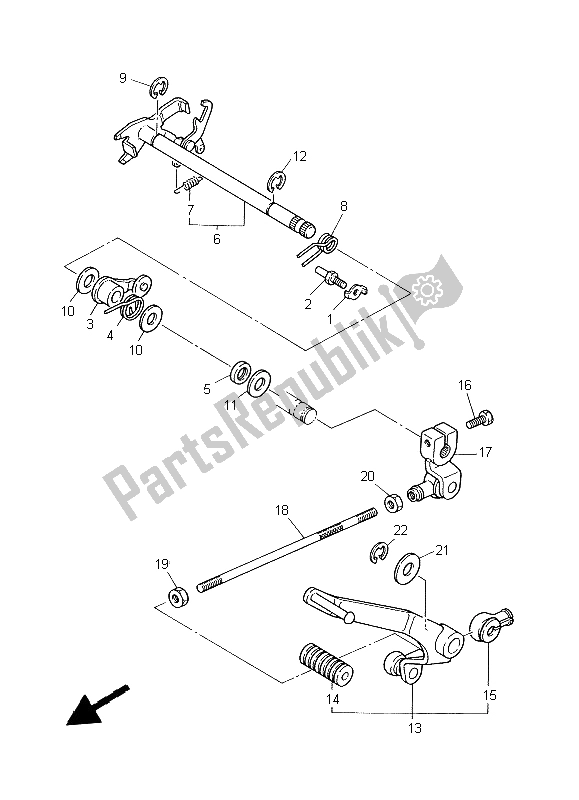 Todas las partes para Eje De Cambio de Yamaha XVS 650A Dragstar Classic 1999