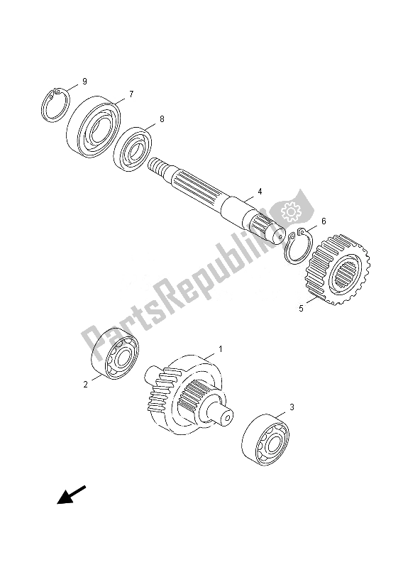 All parts for the Transmission of the Yamaha YN 50 FU 2013