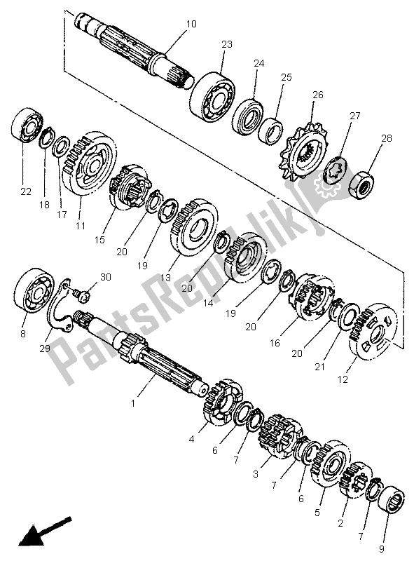 Tutte le parti per il Trasmissione del Yamaha TDR 125 1995