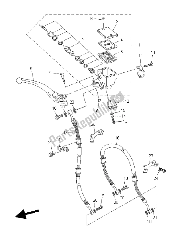 Tutte le parti per il Pompa Freno Anteriore del Yamaha XJ6N 600 2011