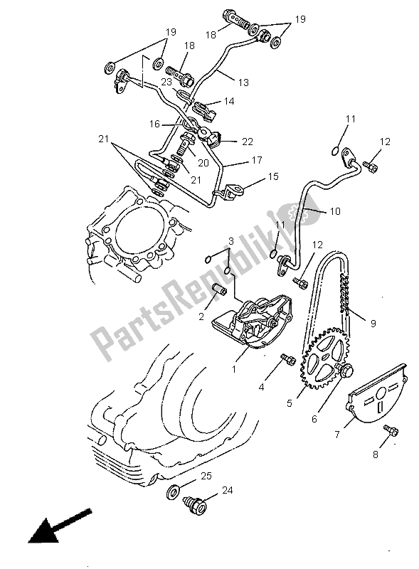 Toutes les pièces pour le La Pompe à Huile du Yamaha XV 1100 Virago 1998