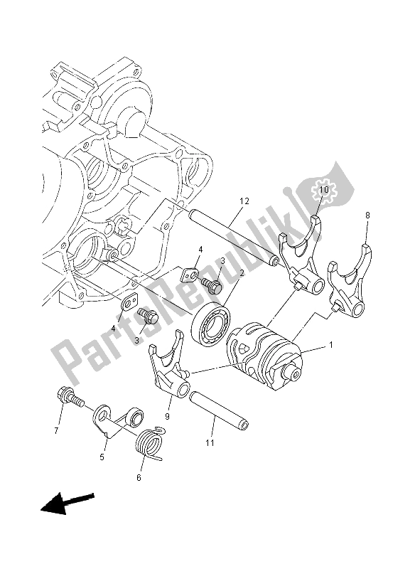 All parts for the Shift Cam & Fork of the Yamaha YZ 125 2008