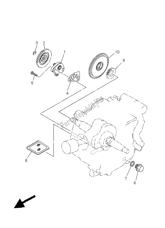 All parts for the Oil Pump of the Yamaha TT R 110E 2013