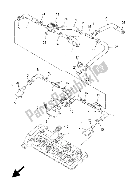 All parts for the Air Induction System of the Yamaha FJR 1300A 2008