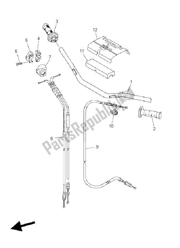 Todas las partes para Manija De Dirección Y Cable de Yamaha WR 450F 2008