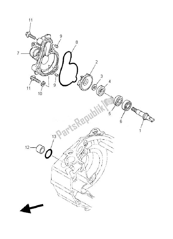 Tutte le parti per il Pompa Dell'acqua del Yamaha WR 450F 2010