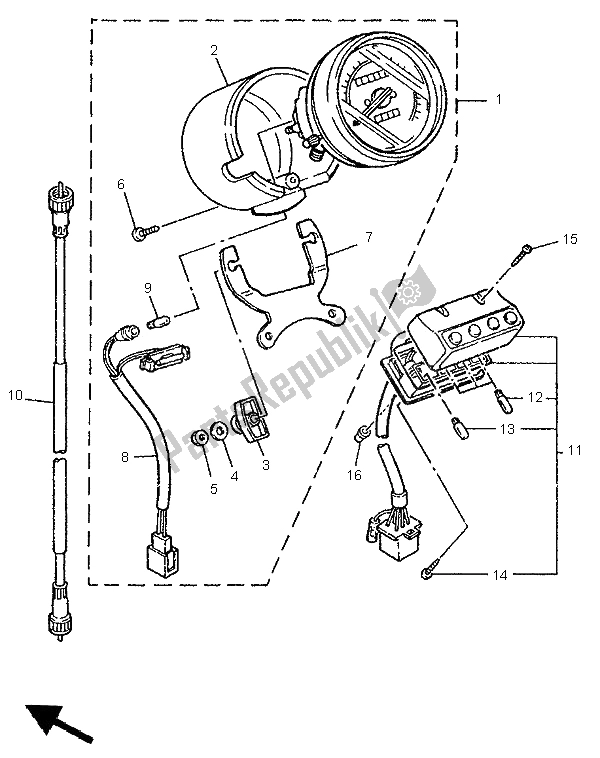 Toutes les pièces pour le Mètre du Yamaha XV 250 S Virago 1995