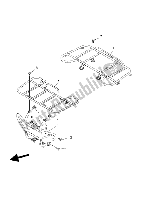 All parts for the Guard of the Yamaha YFM 350 FA Bruin 4X4 2005