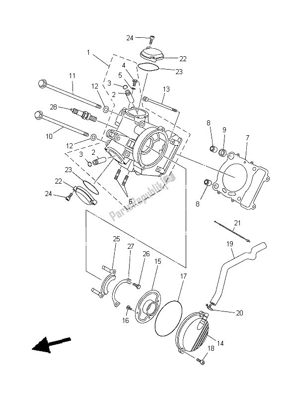 Tutte le parti per il Testata del Yamaha YFM 450 FX Wolverine 4X4 2010