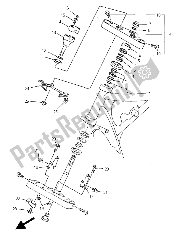 All parts for the Steering of the Yamaha XVS 650 Dragstar 1999