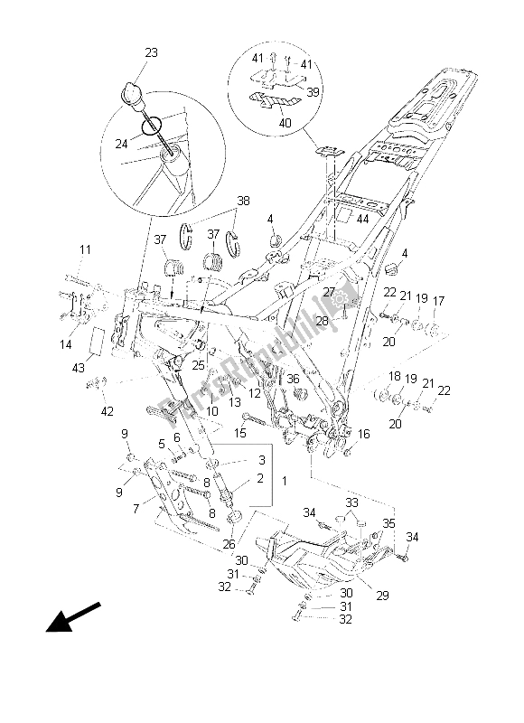 Todas las partes para Marco de Yamaha XT 660Z Tenere 2015