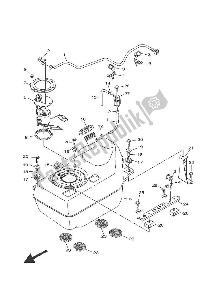 Wszystkie części do Zbiornik Paliwa Yamaha YXC 700E 2016