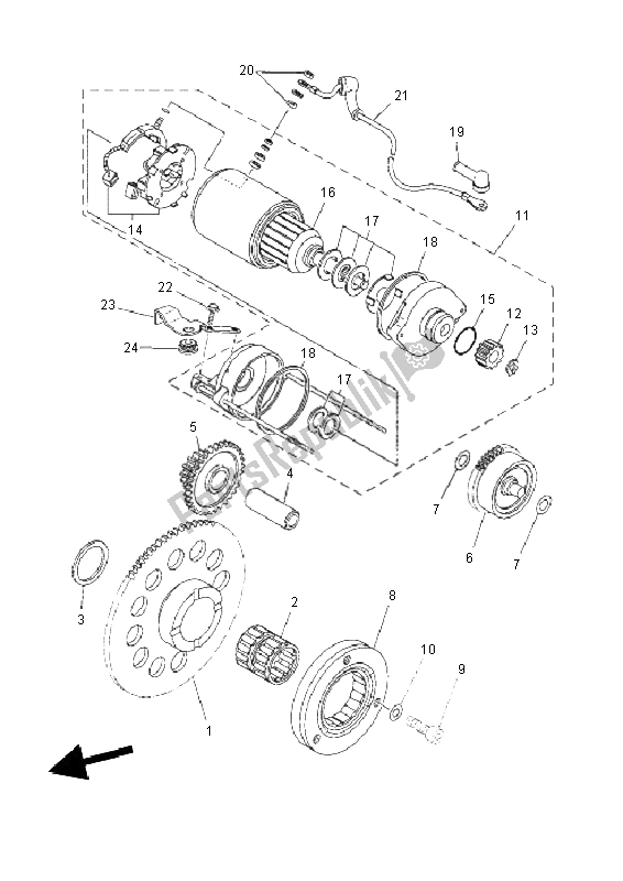 All parts for the Starter of the Yamaha XT 660Z Tenere 2011