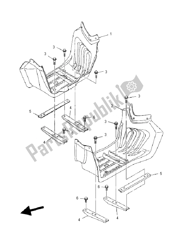 All parts for the Stand & Footrest of the Yamaha YFM 90R 2010