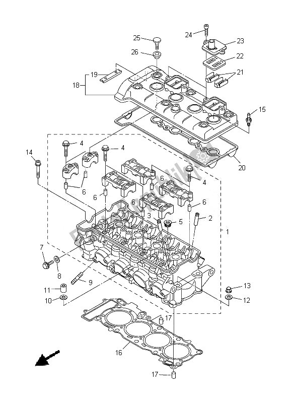 Tutte le parti per il Cilindro del Yamaha YZF R6 600 2013