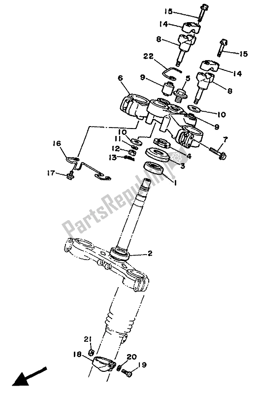 All parts for the Steering of the Yamaha XTZ 750 Supertenere 1990