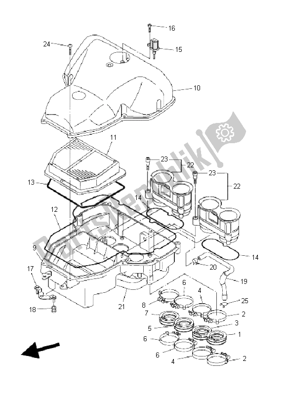 All parts for the Intake of the Yamaha FZ1 SA Fazer 1000 2008