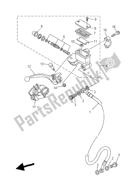 Tutte le parti per il Pompa Freno Anteriore del Yamaha YZ 125 2007