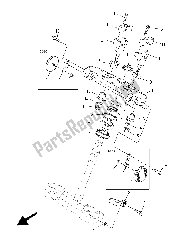 Tutte le parti per il Timone del Yamaha WR 250F 2015