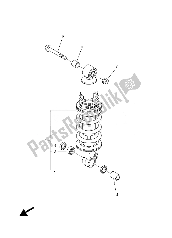 Tutte le parti per il Sospensione Posteriore del Yamaha FZ8 N 800 2013