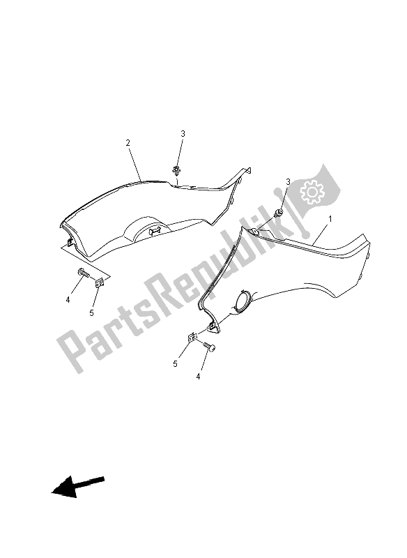 All parts for the Side Cover of the Yamaha YFM 350R 2012