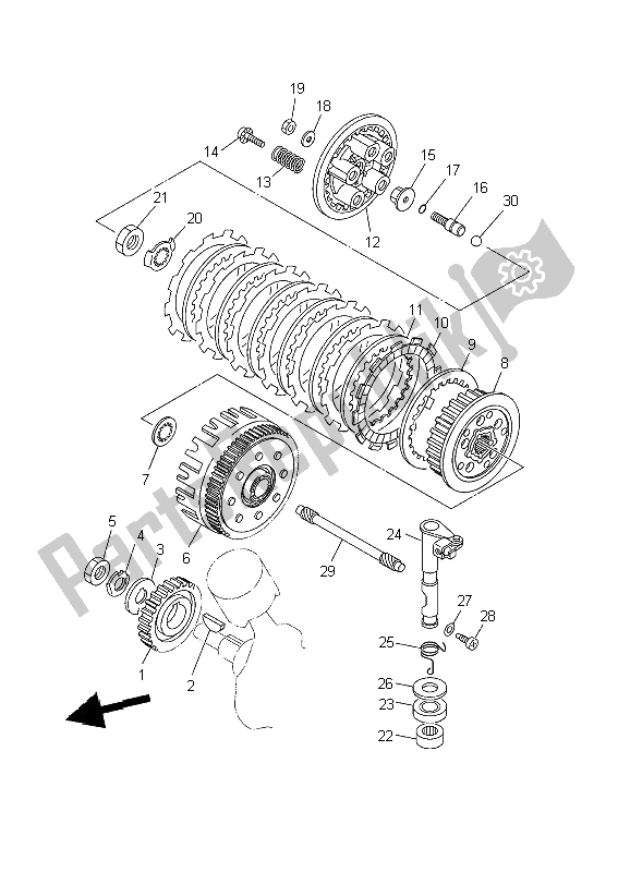 All parts for the Clutch of the Yamaha XVS 650 Dragstar 2002