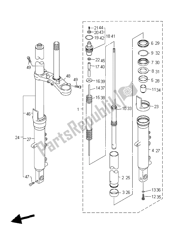 Toutes les pièces pour le Fourche Avant du Yamaha FJR 1300 2004