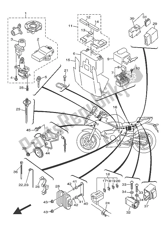 Todas las partes para Eléctrico 2 de Yamaha XJ6 SA 600 2016