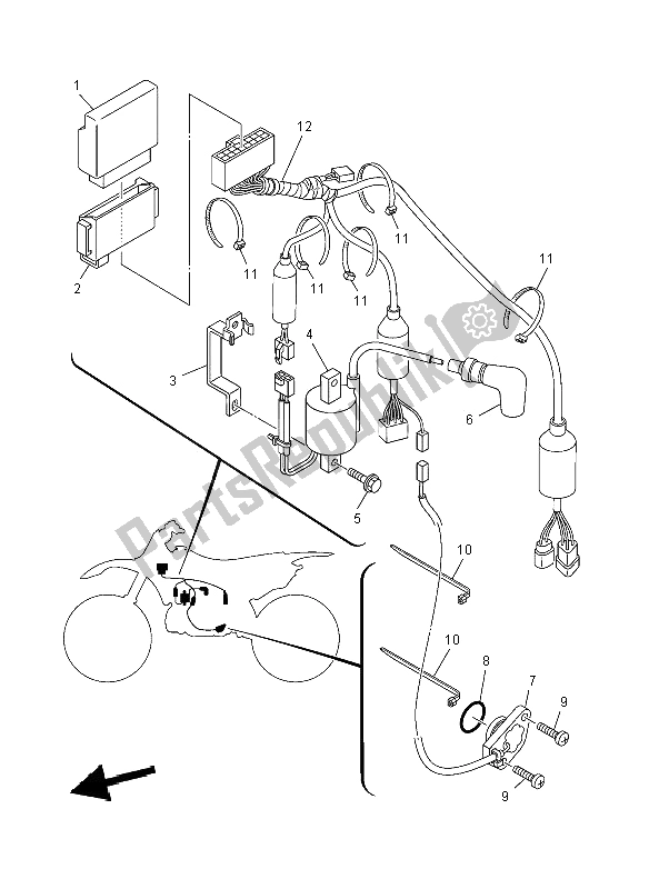 Tutte le parti per il Elettrico 1 del Yamaha YZ 250 2008