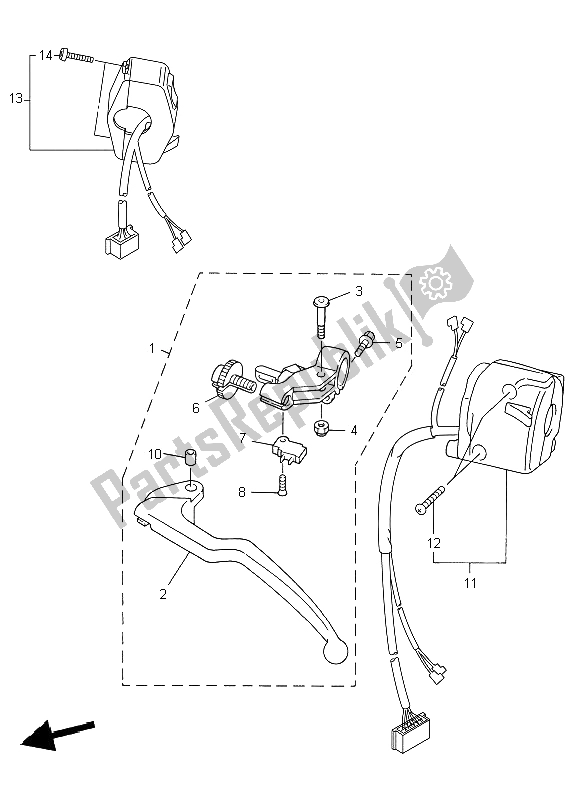 Tutte le parti per il Impugnatura Interruttore E Leva del Yamaha YZF R1 1000 2006