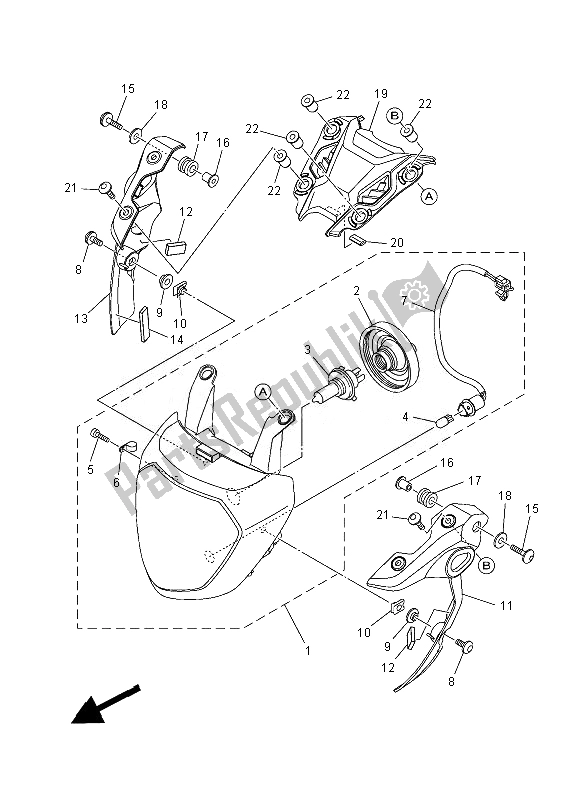 Todas las partes para Faro de Yamaha MT 07 700 2014