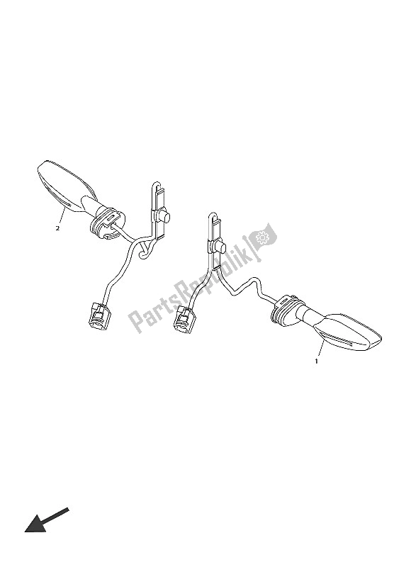 All parts for the Flasher Light of the Yamaha YZF R1M 1000 2016