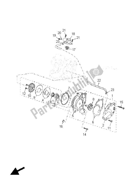 All parts for the Water Pump of the Yamaha VP 125 X City 2008