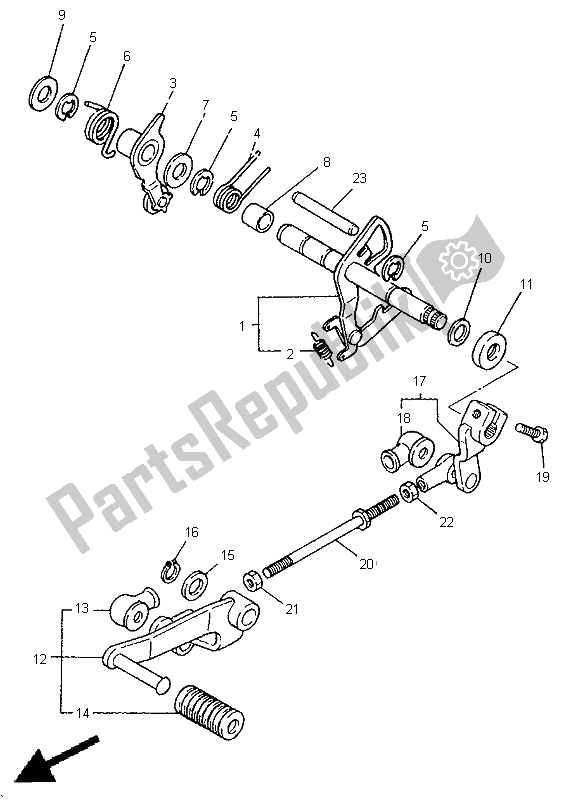 Tutte le parti per il Albero Del Cambio del Yamaha XV 1100 Virago 1997