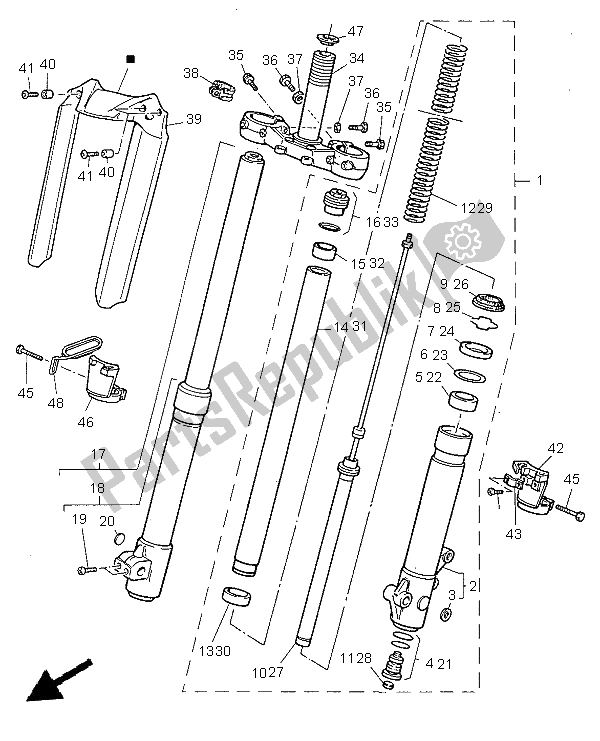 Todas las partes para Tenedor Frontal de Yamaha TT 600R 1997