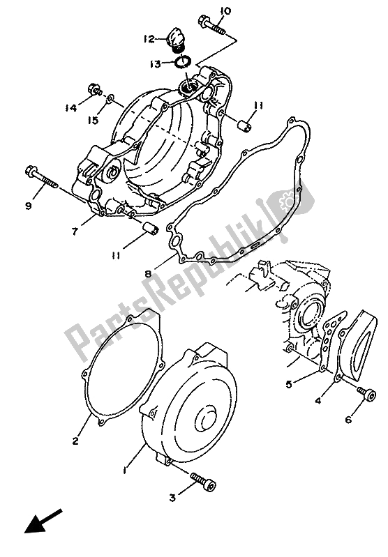 Tutte le parti per il Coperchio Del Carter 1 del Yamaha TY 250Z 1993