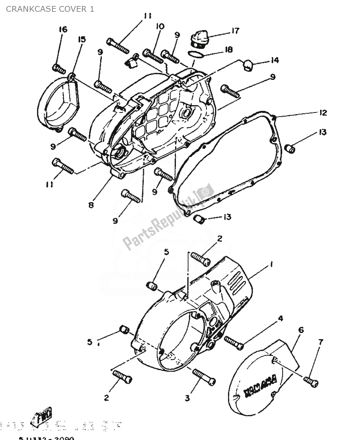 Tutte le parti per il Coperchio Del Carter 1 del Yamaha DT 50 1989