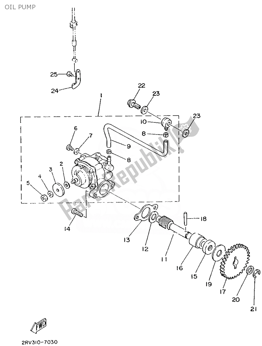 Toutes les pièces pour le La Pompe à Huile du Yamaha FS1 1987