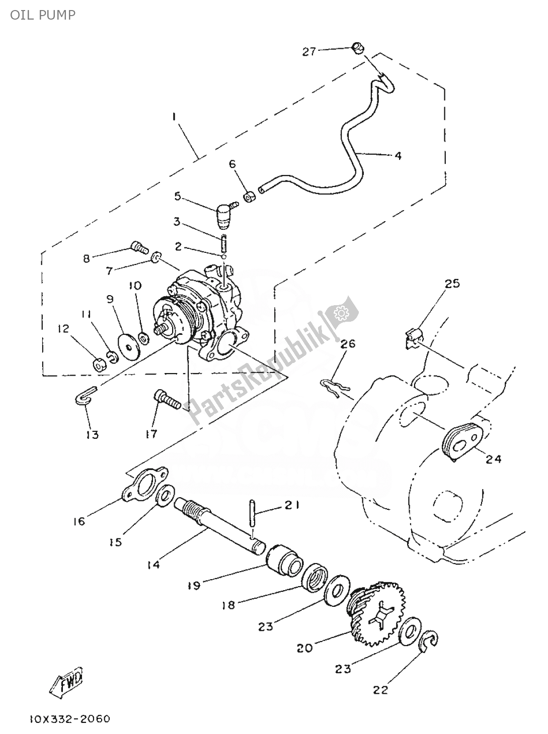 Tutte le parti per il Pompa Dell'olio del Yamaha RD 75 1991