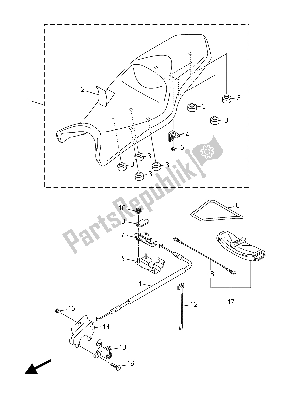 Todas as partes de Assento do Yamaha XJ6 NA 600 2015