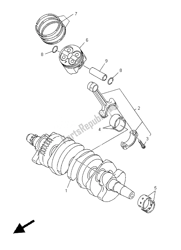All parts for the Crankshaft & Piston of the Yamaha XJ 6F 600 2014