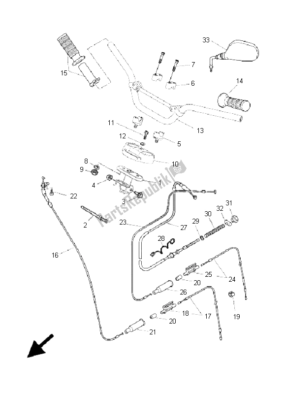 All parts for the Steering Handle & Cable of the Yamaha EW 50 Slider 2005