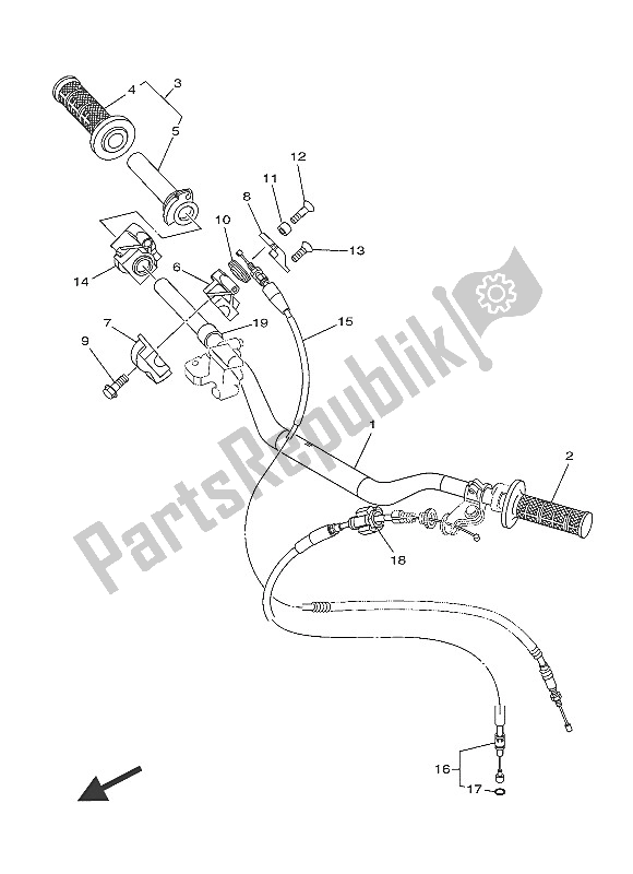 Tutte le parti per il Maniglia E Cavo Dello Sterzo del Yamaha YZ 250 2016