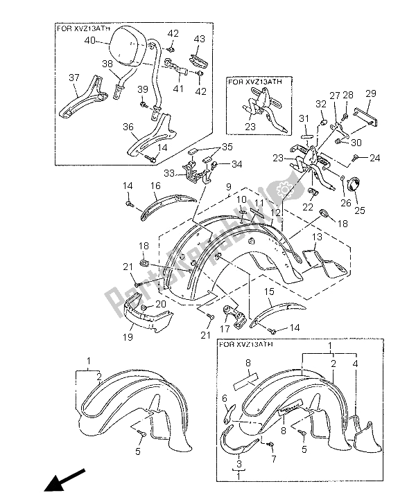 All parts for the Fender of the Yamaha XVZ 1300 Royalstar 1996