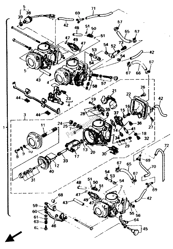 Toutes les pièces pour le Carburateur du Yamaha XJ 600N 1994